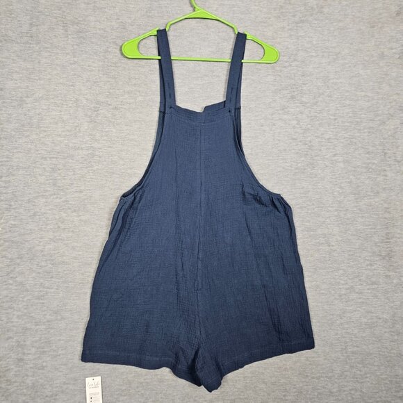 Cupshe Teal Blue Square Neck Wide Leg Romper Sleeveless Cotton Size M NEW - Picture 6 of 8